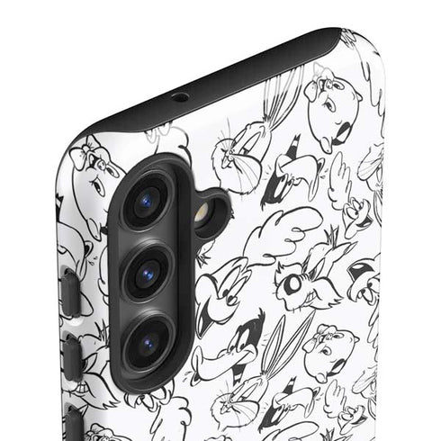 Looney Tunes Looney Squad Black and White Grid Galaxy S24 Plus Impact Case